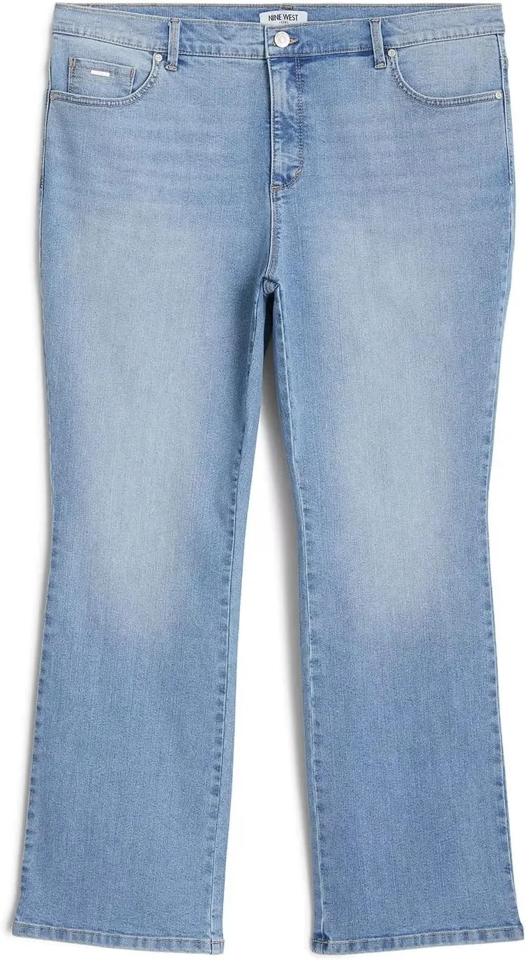 Nine West Women's Plus Size Bootcut Jeans for Women, High-Rise Trendy Stretch Denim Pants