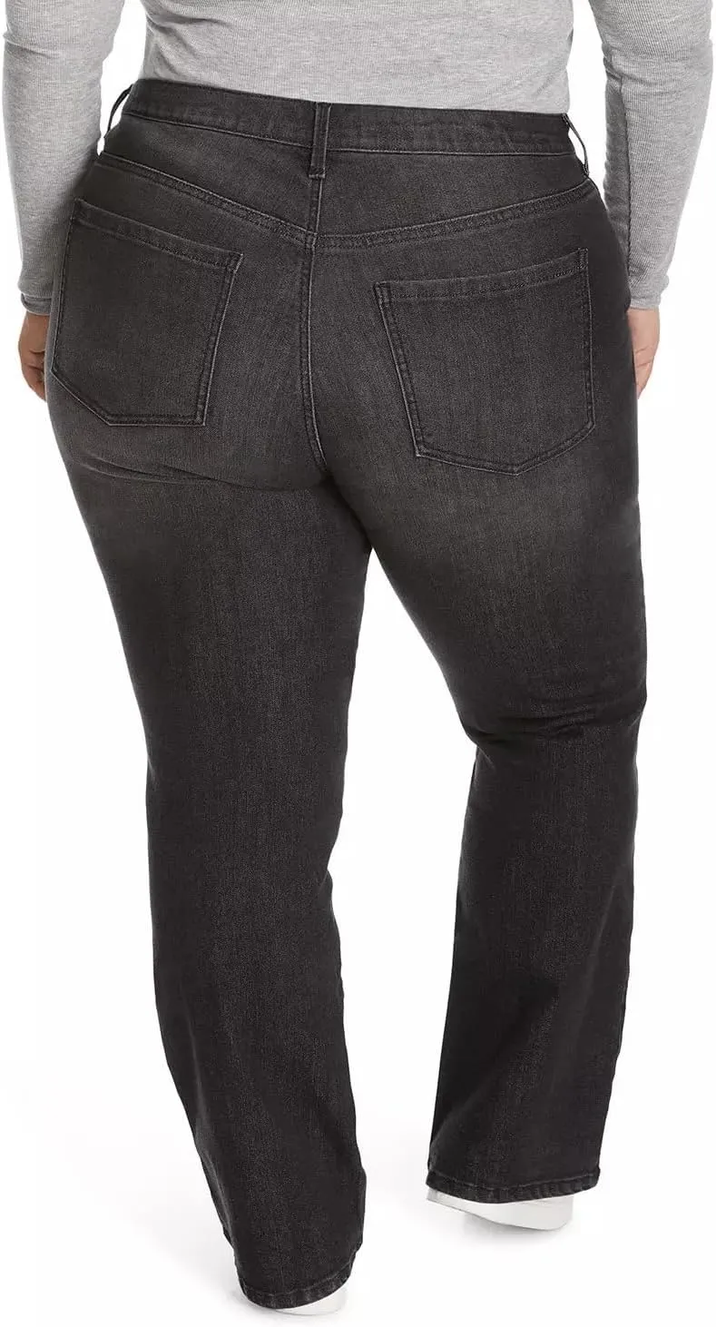 Nine West Women's Plus Size Bootcut Jeans for Women, High-Rise Trendy Stretch Denim Pants