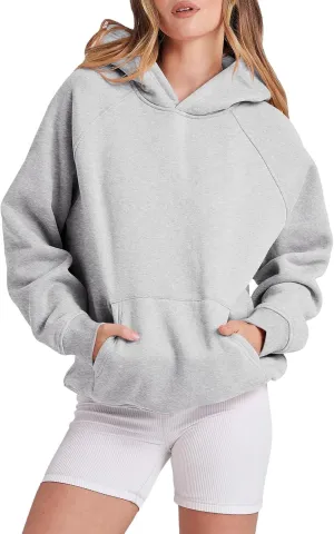 Oversized Hoodies for Women and Men Couples Fleece Basic Solid Hooded Sweatshirt Pullover Jackets
