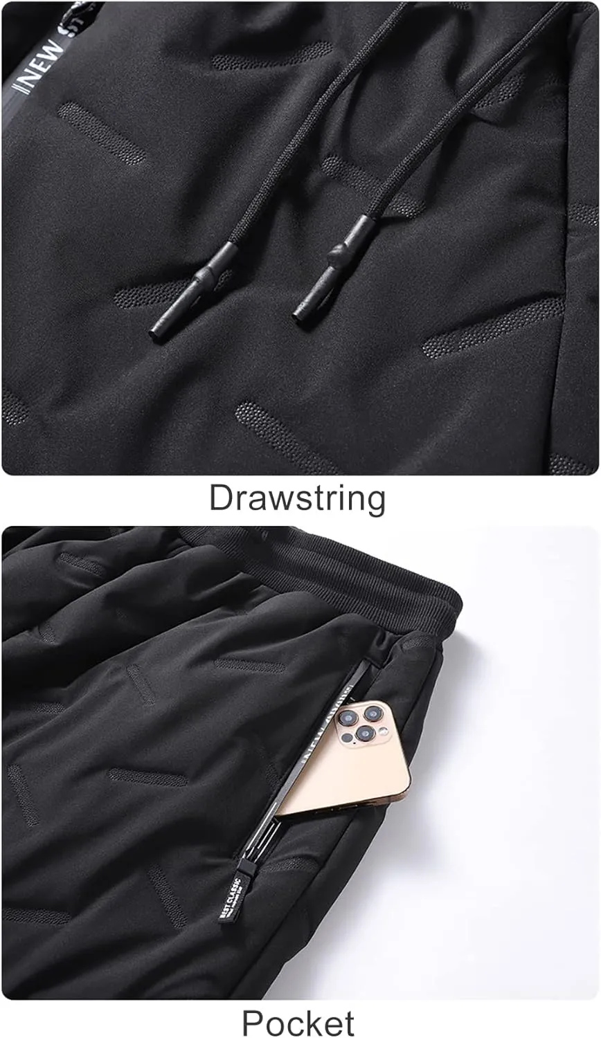 PEHMEA Men's Warm Sherpa Fleece Lined Sweatpants Winter Active Running Joggers Pants