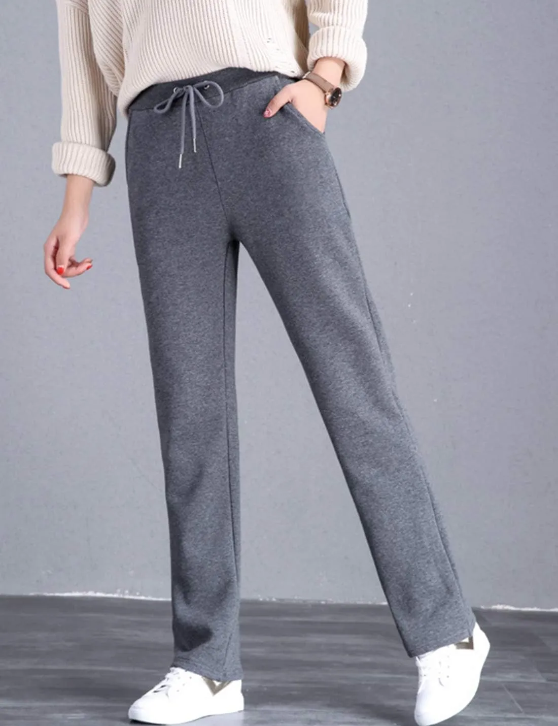PEHMEA Women's Casual Warm Fleece Lined Sweatpants Active Running Joggers Pants