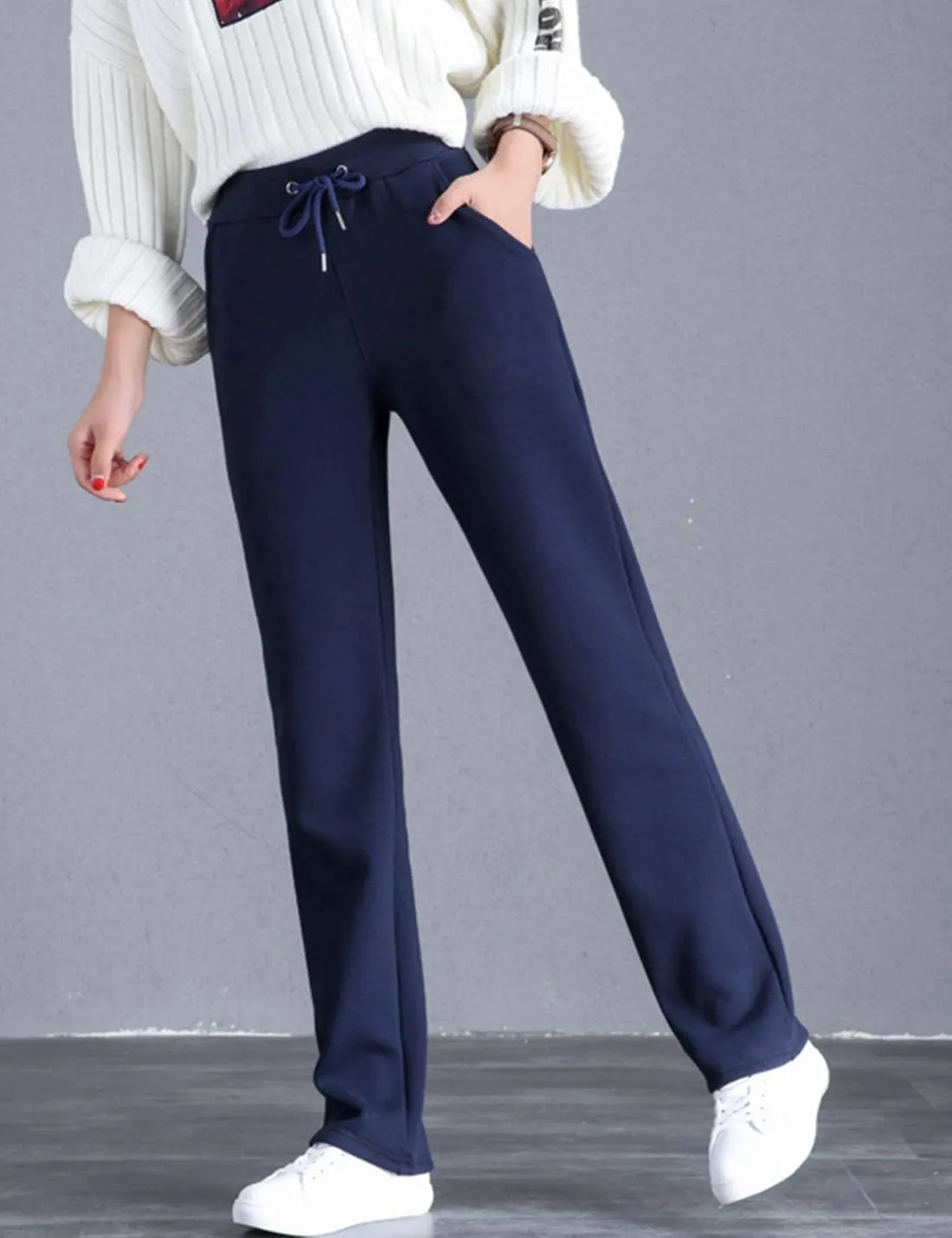 PEHMEA Women's Casual Warm Fleece Lined Sweatpants Active Running Joggers Pants