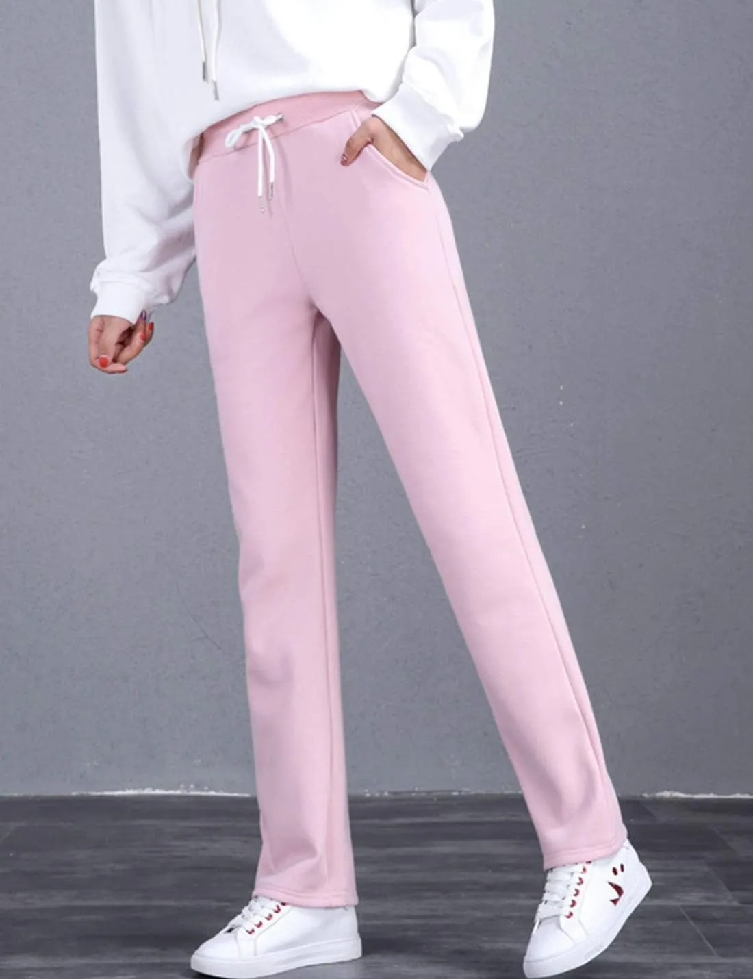 PEHMEA Women's Casual Warm Fleece Lined Sweatpants Active Running Joggers Pants