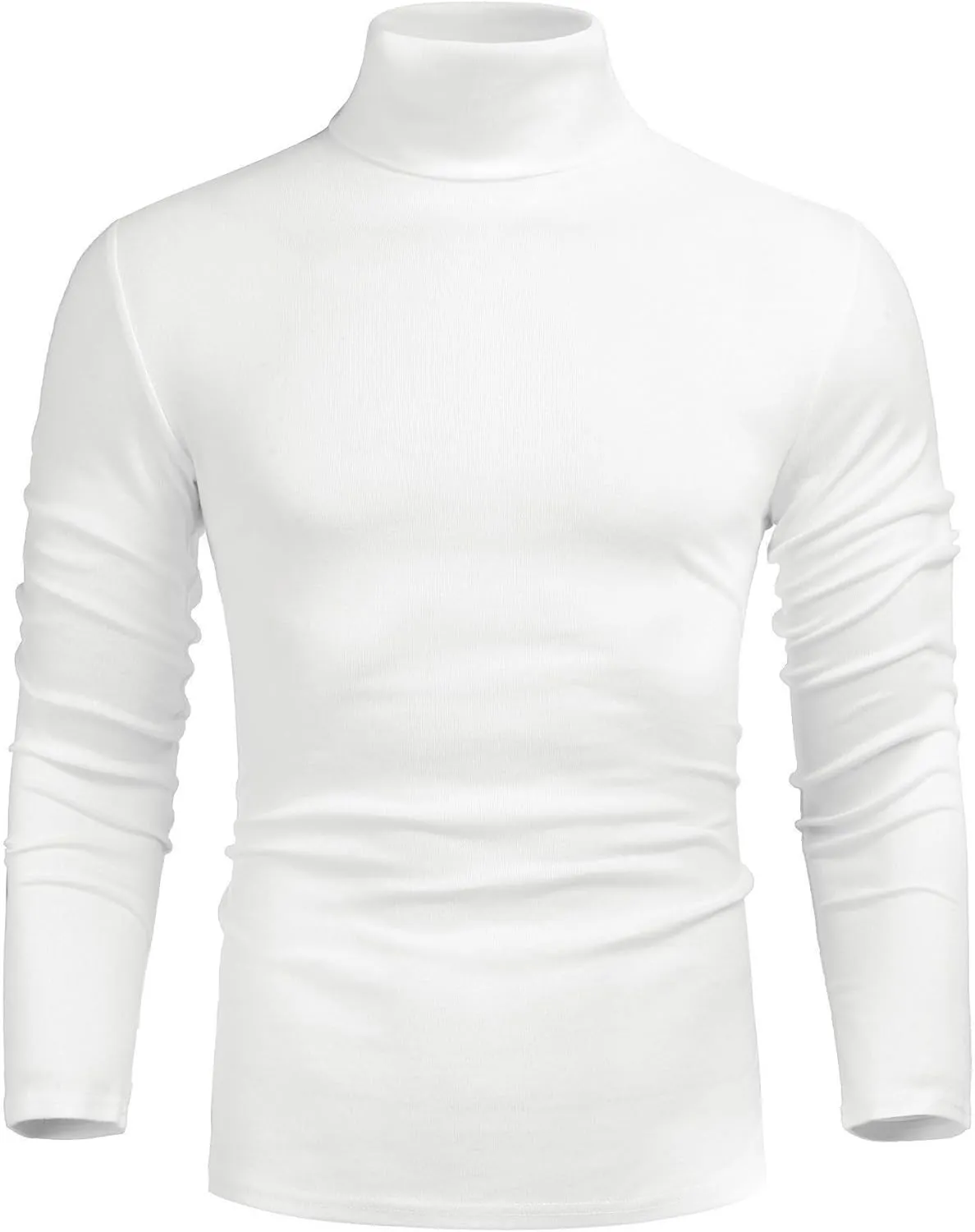 Poriff Men's Casual Turtleneck Pullover Tops Slim Fit Long Sleeve Basic Lightweight Sweaters