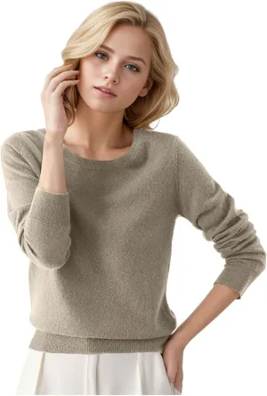Pullover Sweaters for Women, Wool Base Layer Sweaters Cotton Soft Pullover Tops Crew Neck Lightweight Sweaters