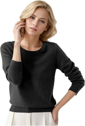 Pullover Sweaters for Women, Wool Base Layer Sweaters Cotton Soft Pullover Tops Crew Neck Lightweight Sweaters