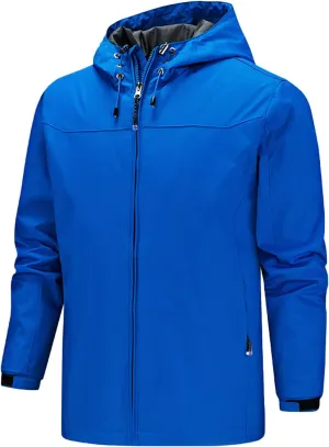 Rain Jacket For Men Comfy Lightweight Active Water Resistant Hooded Rain Jacket Outdoor Raincoat with Hooded