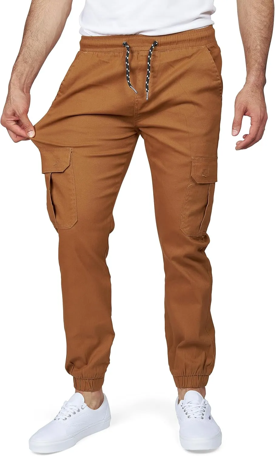 RGSTR Cargo Jogger Pants for Men - Relaxed Fit Twill Joggers with Elastic Waistband and Stretch Fabric - Casual Wear