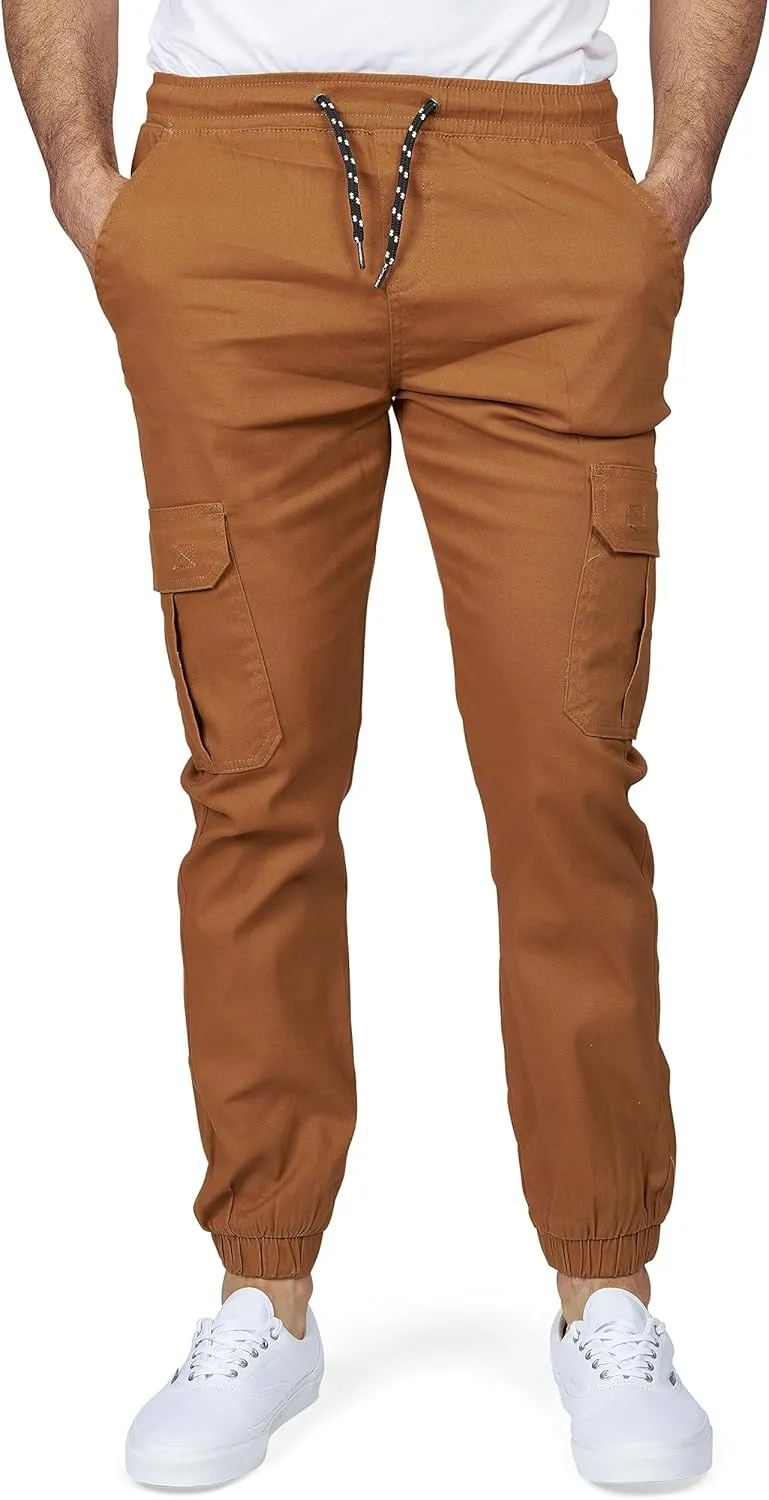 RGSTR Cargo Jogger Pants for Men - Relaxed Fit Twill Joggers with Elastic Waistband and Stretch Fabric - Casual Wear