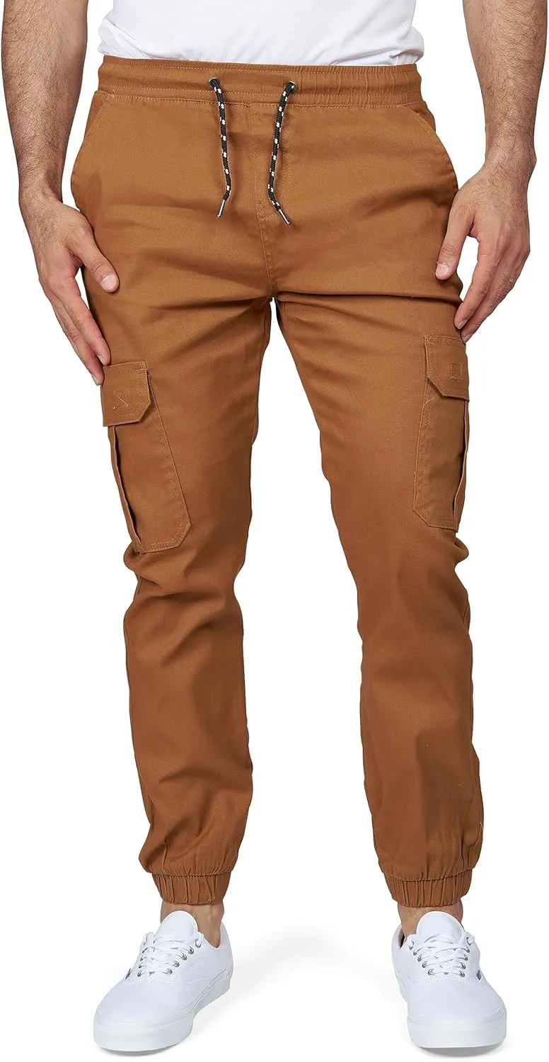RGSTR Cargo Jogger Pants for Men - Relaxed Fit Twill Joggers with Elastic Waistband and Stretch Fabric - Casual Wear