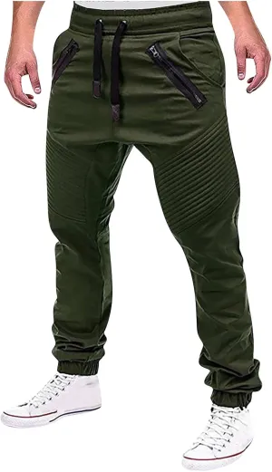 RTRDE Men's Casual Pants Joggers Pants Cargo Athletic Sweatpants Workout Pants with Zipper Pockets Sweatpants, M-4XL