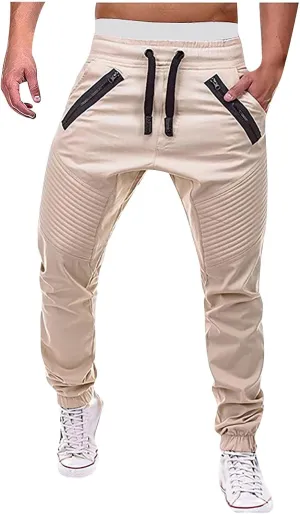 RTRDE Men's Casual Pants Joggers Pants Cargo Athletic Sweatpants Workout Pants with Zipper Pockets Sweatpants, M-4XL