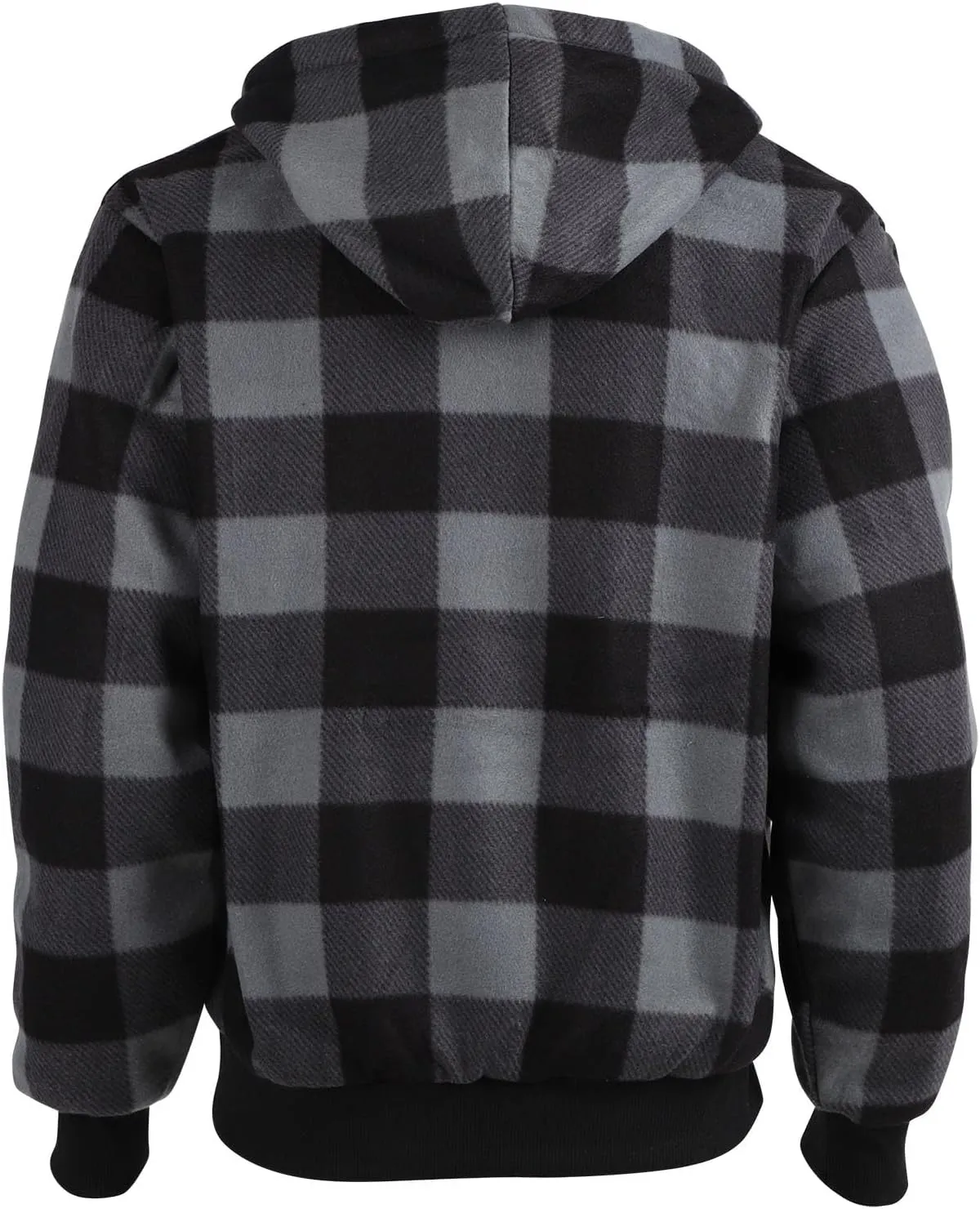 Sherpa Fleece Lined Hoodies for Men Heavy Thick Flannel Plaid Jacket Full Zip Up Winter Warm Sweatshirts Fashion Coat