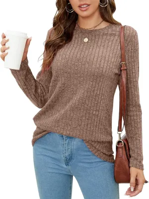 SimpleFun Women's Tunic Sweaters Lightweight Fall Casual Long Sleeve Crewneck Pullover Tops