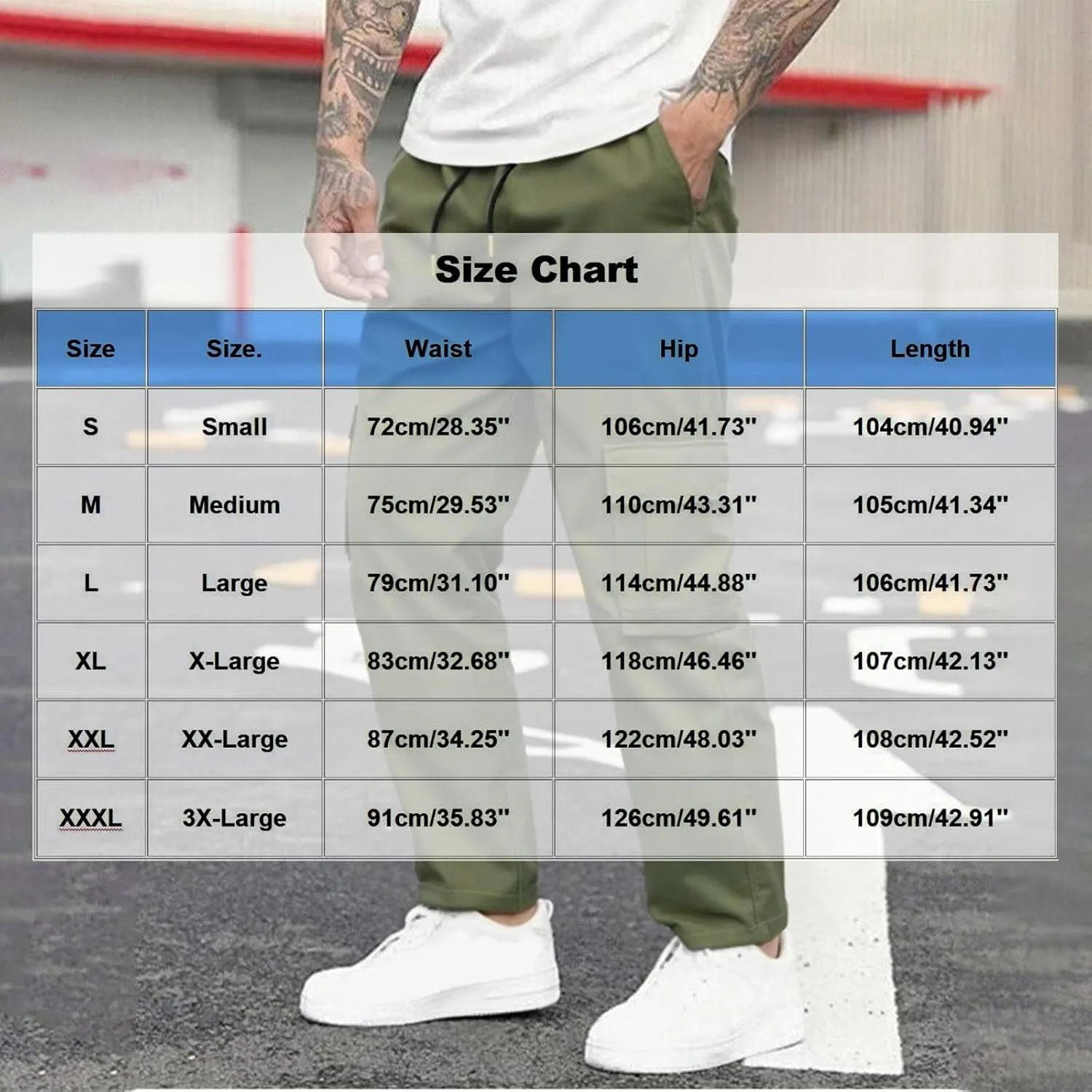 Sinzelimin Men's Cargo Pants Fashion Solid Color Multiple Pockets Lace up Elastic Waist Loose Comfy Work Trouser Sweatpant
