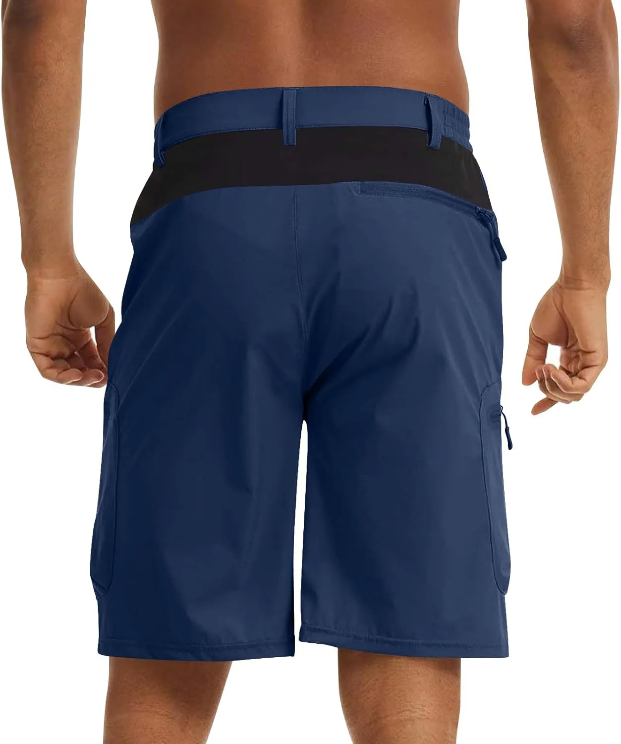 Sinzelimin Men's Cargo Shorts Summer Fashion Pachwork Multiple Pockets Workwear Outdoor Fishing Hiking Bike Crop Sweatpant