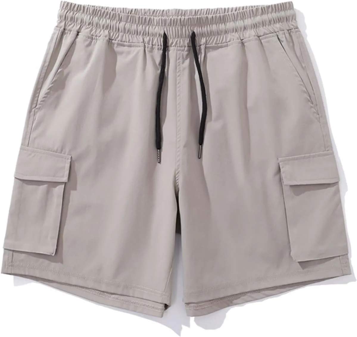 Sinzelimin Men's Cargo Shorts Summer Fashion Solid Color Multiple Pockets Loose Casual Comfy Cargo Short Pants