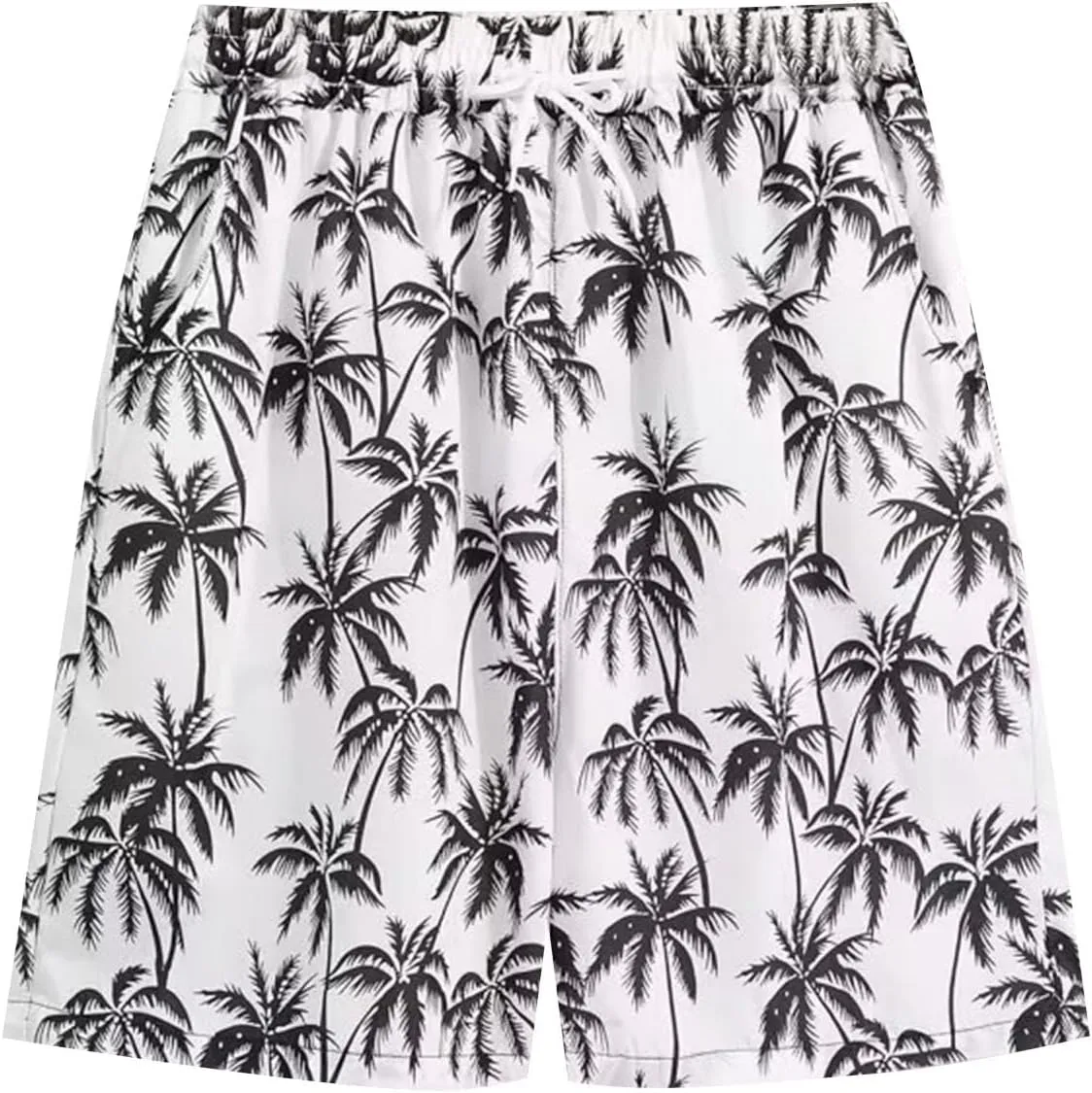 Sinzelimin Men's Hawaiian Beach Shorts Fashion Printed Quick-Dry Elastic Waist Loose Comfy Swim Trunks Short Sweatpant