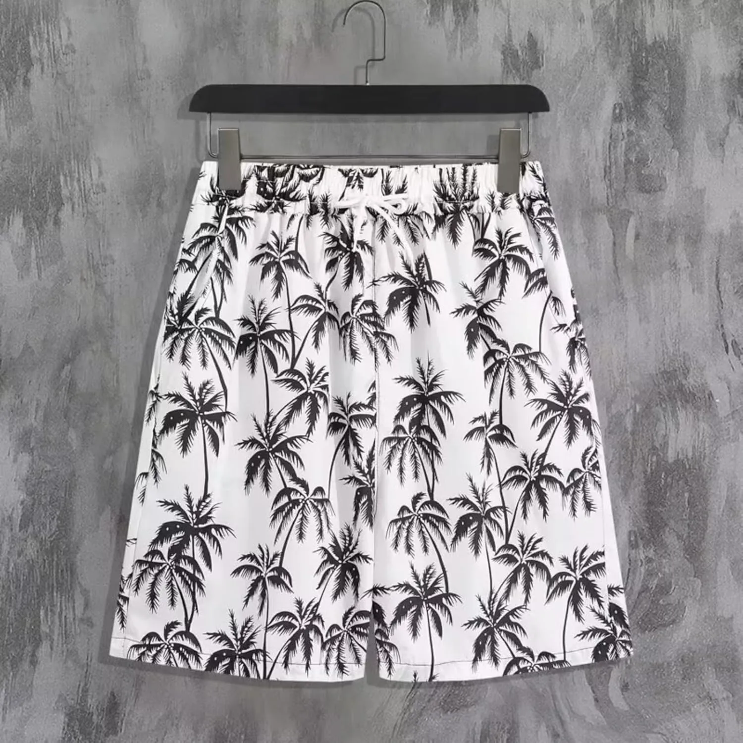 Sinzelimin Men's Hawaiian Beach Shorts Fashion Printed Quick-Dry Elastic Waist Loose Comfy Swim Trunks Short Sweatpant