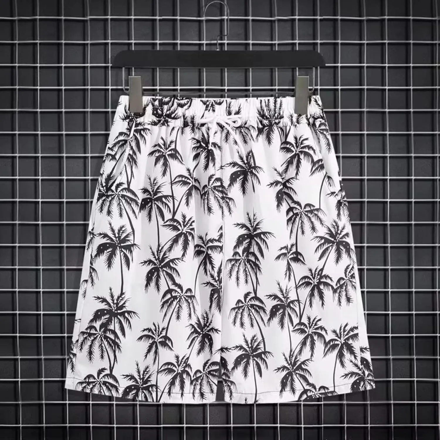 Sinzelimin Men's Hawaiian Beach Shorts Fashion Printed Quick-Dry Elastic Waist Loose Comfy Swim Trunks Short Sweatpant