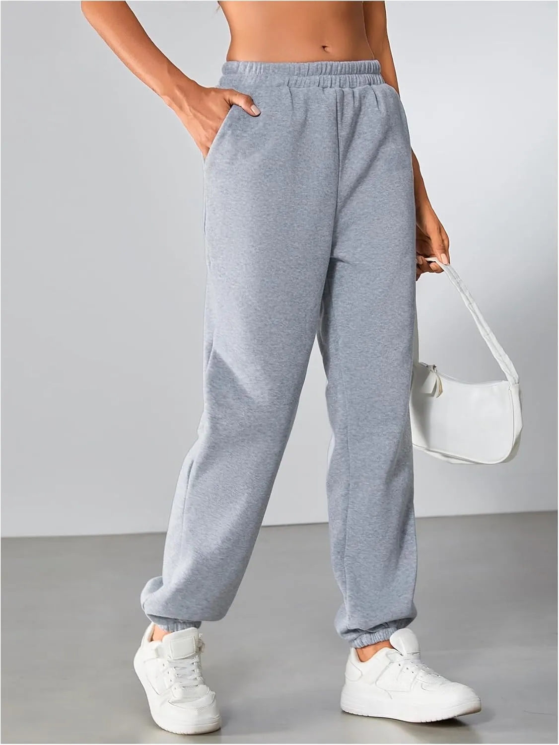 SOLY HUX Women's Elastic High Waist Sweatpants Casual Workout Running Joggers Pants