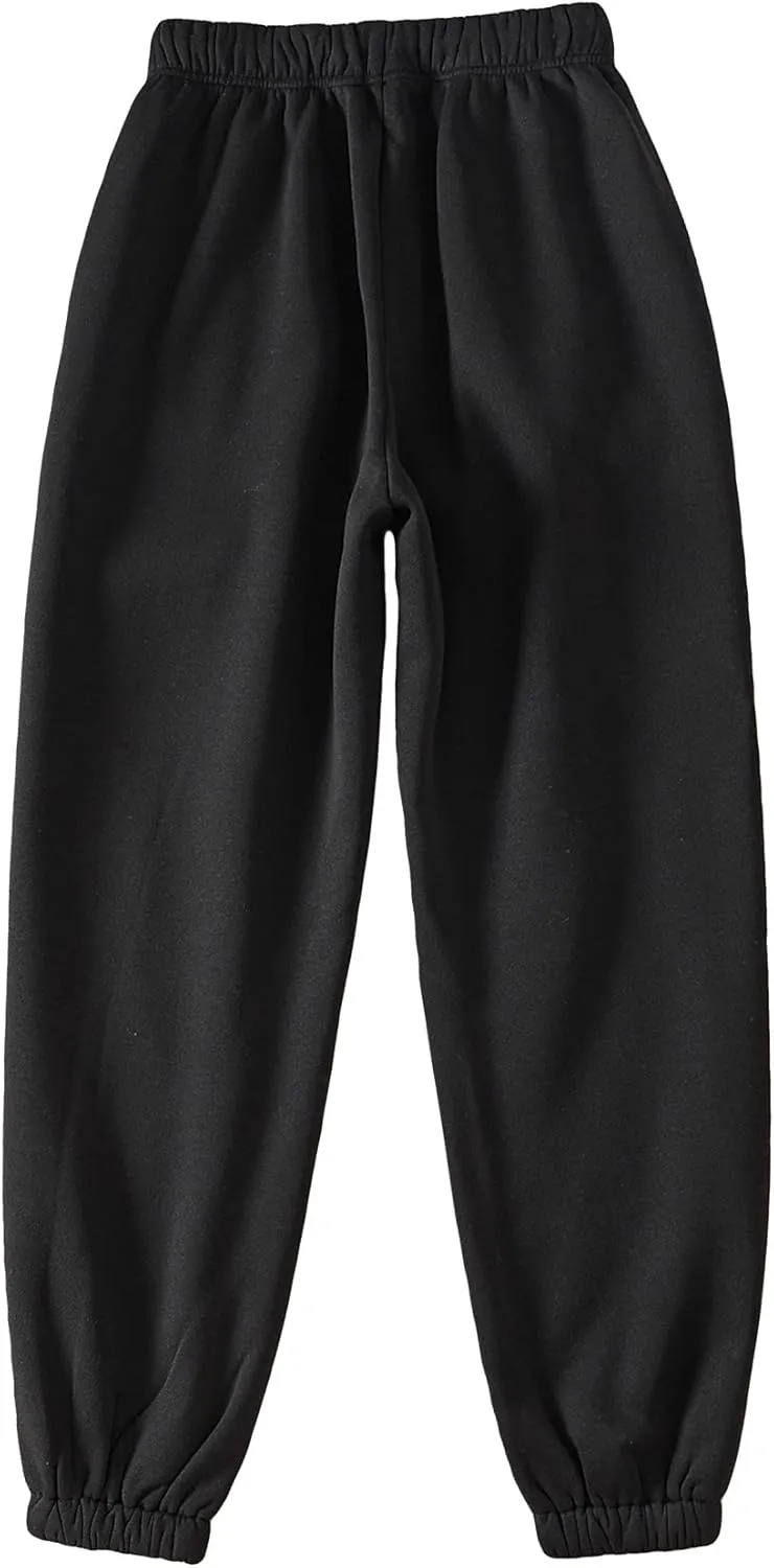 SOLY HUX Women's Graphic Letter Print Elastic Waist Sweatpants Color Block Cozy Running Joggers Pants
