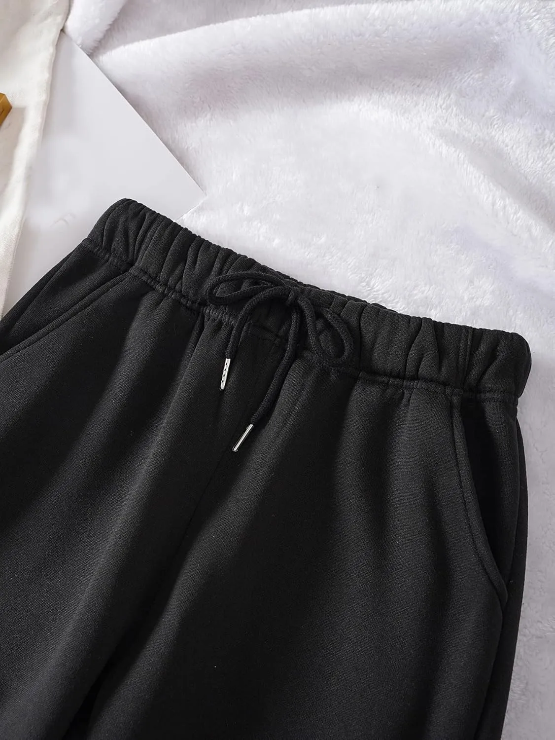 SOLY HUX Women's Graphic Letter Print Elastic Waist Sweatpants Color Block Cozy Running Joggers Pants