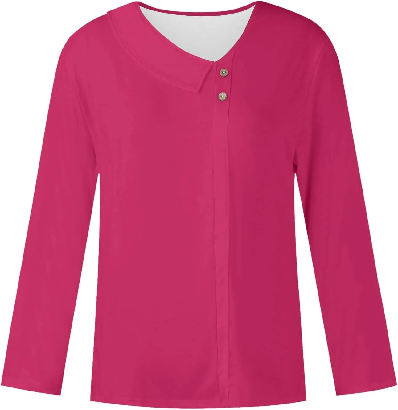 Spring Tops for Women Elegant Cozy Asymmetric Collared V Neck Blouses Dressy Work Casual Solid Color 3/4 Sleeve Shirt