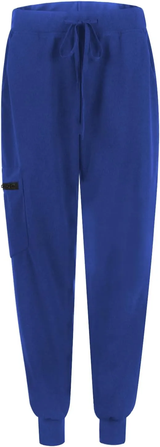 Stretch Scrubs for Women Pants High Waist Drawstring Joggers Yoga Pants Lightweight Pockets Cinch Bottom Lounge Pants
