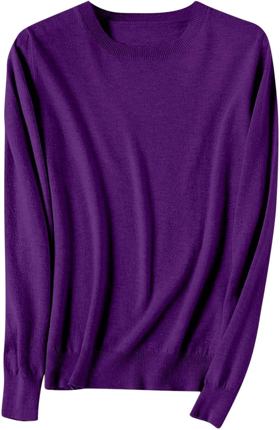 Sweaters for Women Long Sleeve Crew Neck Knitted Sweaters Casual Basic Pullover Sweaters Top