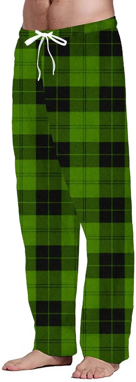 Sweatpants for Men Tapered Fashion Men's Casual Plaid Loose Sports Plaid Pajama Pants Pants Lightweight Workout