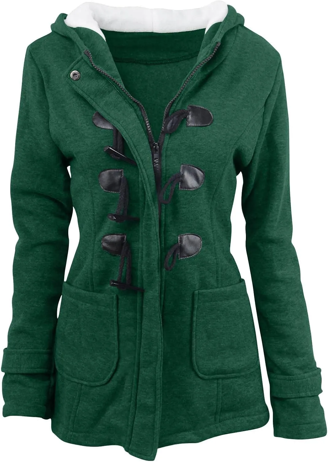 TARIENDY Padded Lined Coats for Women Travel Casual Winter Hoodies Horn Button Long Sleeve Jackets 2025 Cozy Outerwear