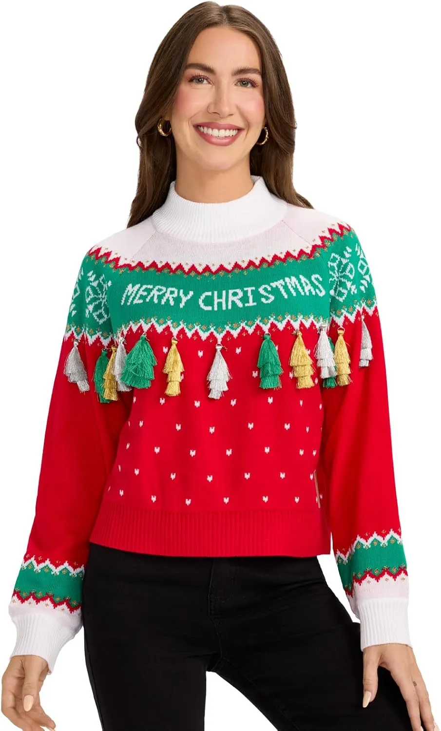 Tipsy Elves Womens Christmas Turtleneck Sweaters - Cute and Festive Holiday Sweaters for Women