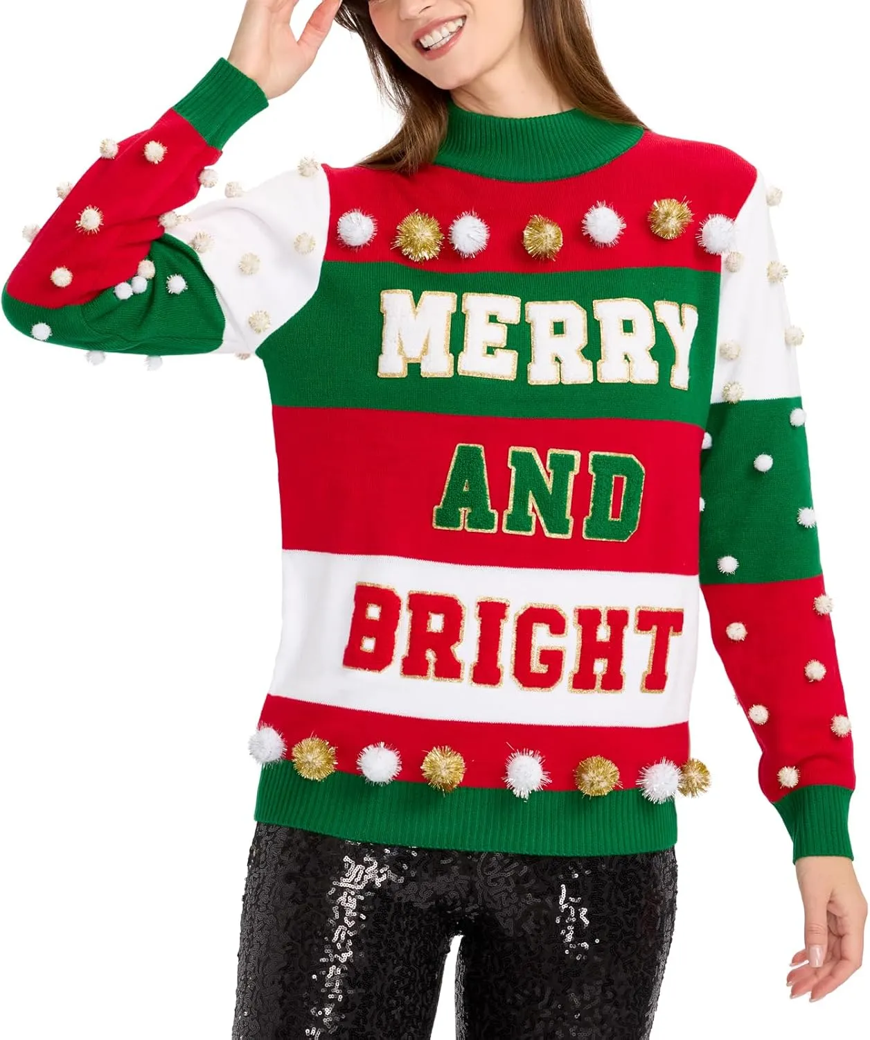 Tipsy Elves Womens Christmas Turtleneck Sweaters - Cute and Festive Holiday Sweaters for Women