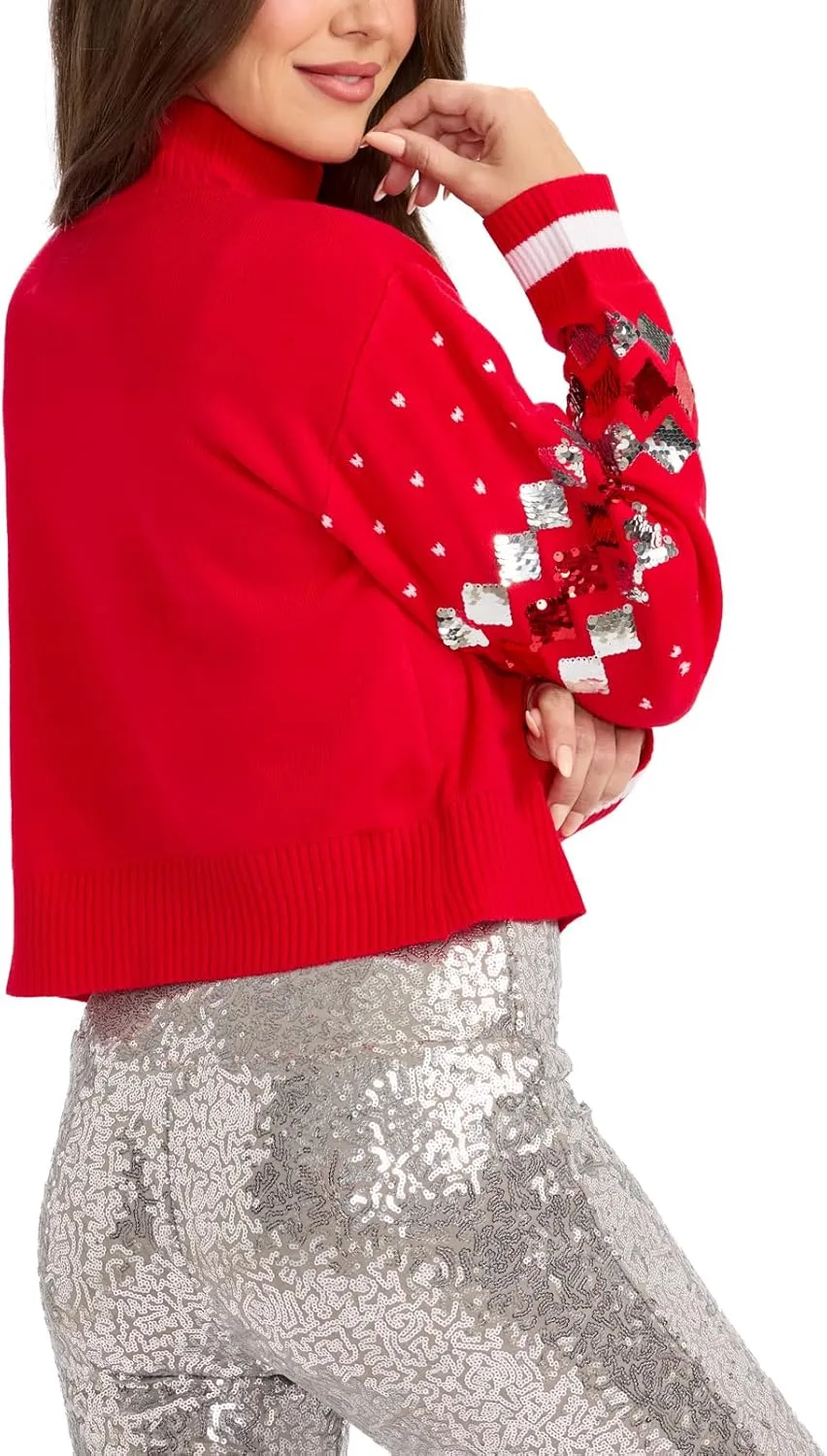 Tipsy Elves Womens Christmas Turtleneck Sweaters - Cute and Festive Holiday Sweaters for Women