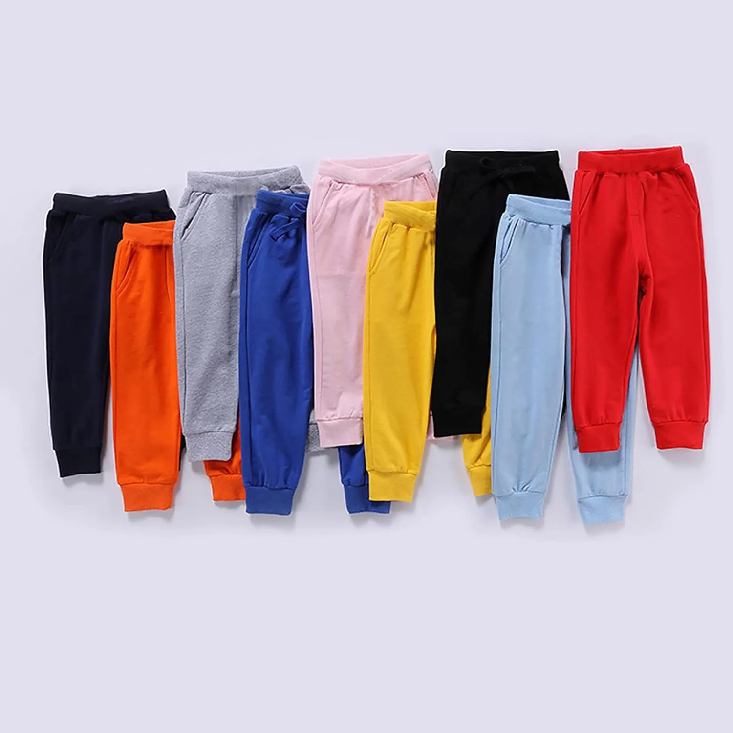 Toddler Boys Girls Sweatpants Baby Active Joggers High Elastic Waist Solid Pull On Trousers Sport Pants for Kids
