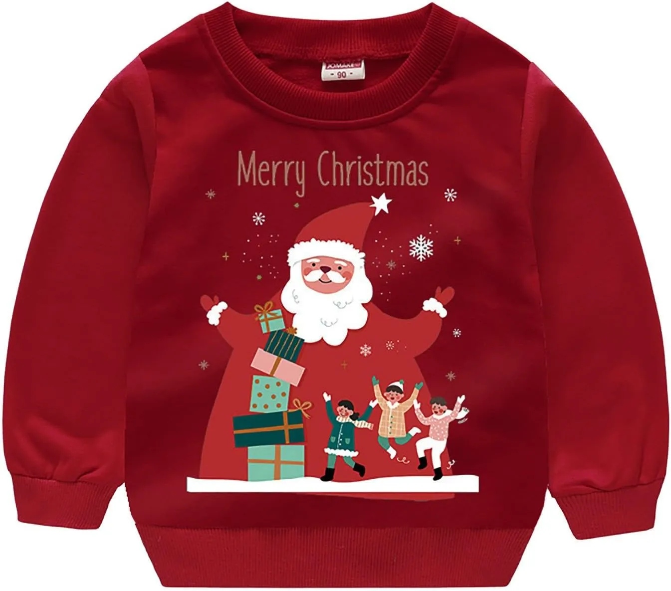 Toddler Children Winter Christmas Long Sleeve Printed Letter Hoodie Top Sweatshirt Girls French erry rossover Hoodie