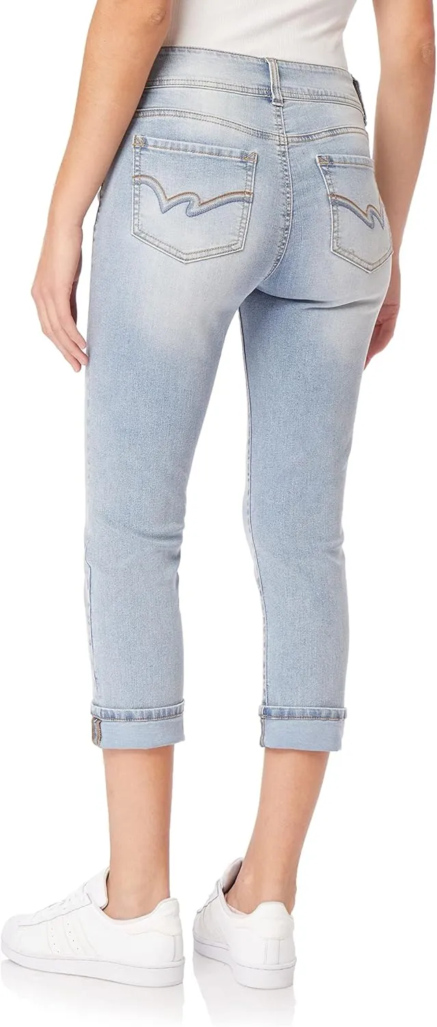 WallFlower Women's Flirty Curvy Crop High-Rise Insta Stretch Juniors (Standard and Plus)