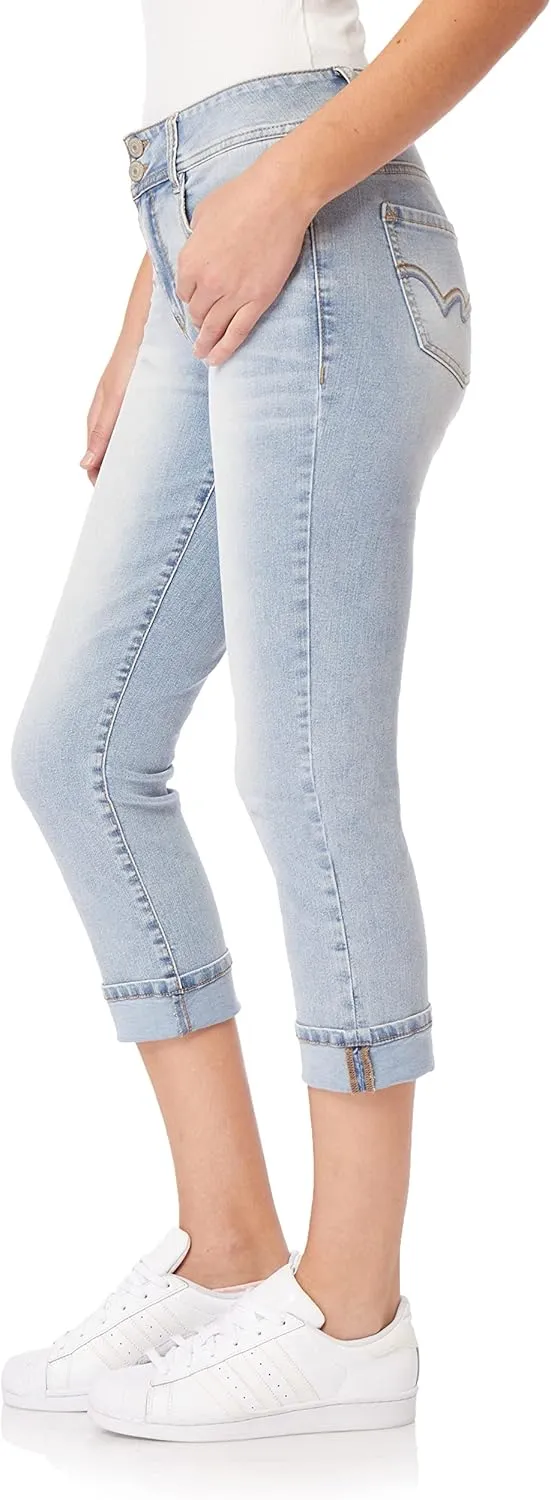 WallFlower Women's Flirty Curvy Crop High-Rise Insta Stretch Juniors (Standard and Plus)