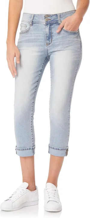 WallFlower Women's Flirty Curvy Crop High-Rise Insta Stretch Juniors (Standard and Plus)