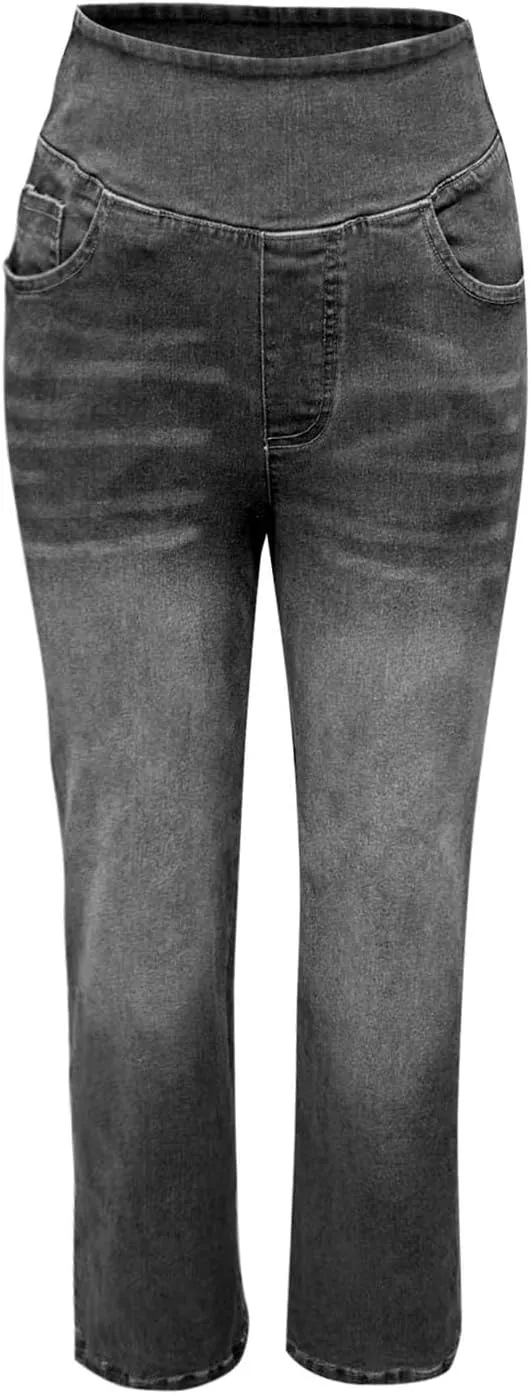 Women Sweatpant Jeans 2025 Sweatpants That Look Like Jeans High Waisted Stretchy Wide Leg Denim Pants with Pockets