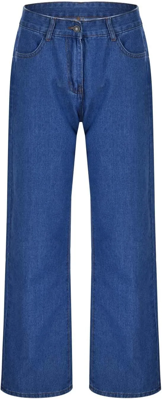 Women's Barrel Jeans High Waisted Casual Straight Leg Stretch Trendy Wide Leg Ankle Denim Pants Long Trousers 2024
