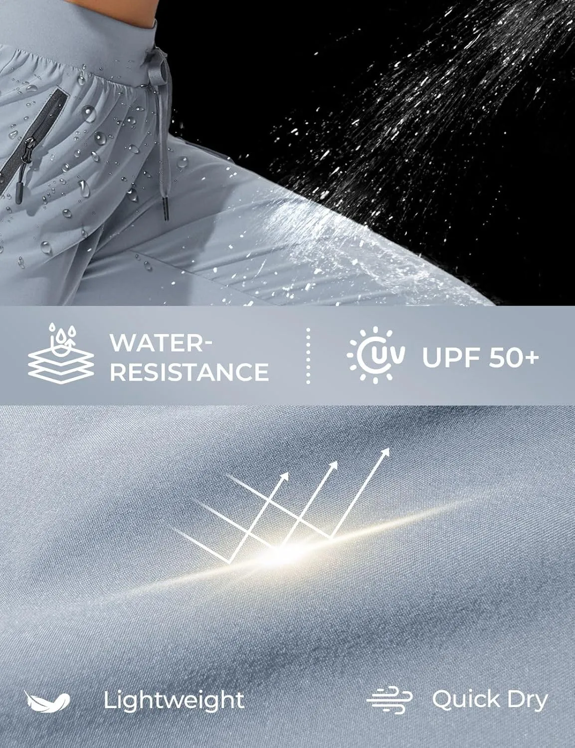Women's Cargo Joggers Quick Dry Hiking Joggers UPF 50  Lightweight Athletic Jogger Pants Travel Water Resistant
