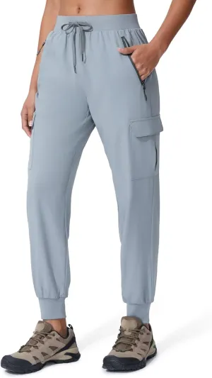 Women's Cargo Joggers Quick Dry Hiking Joggers UPF 50  Lightweight Athletic Jogger Pants Travel Water Resistant