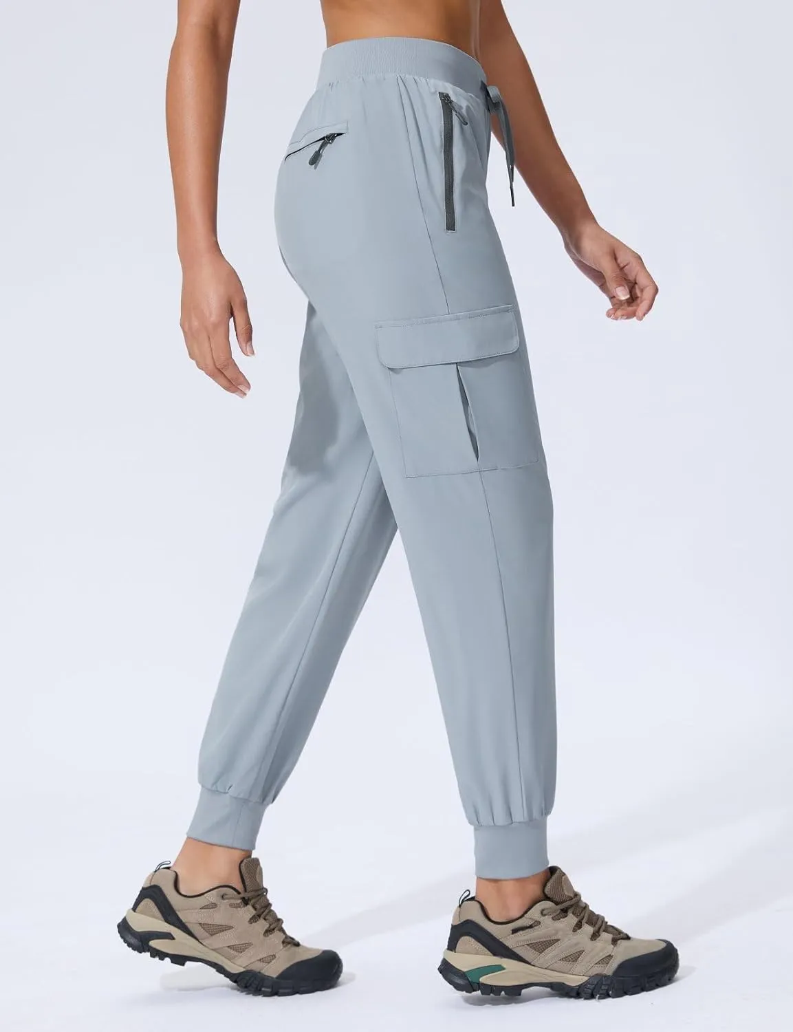 Women's Cargo Joggers Quick Dry Hiking Joggers UPF 50  Lightweight Athletic Jogger Pants Travel Water Resistant