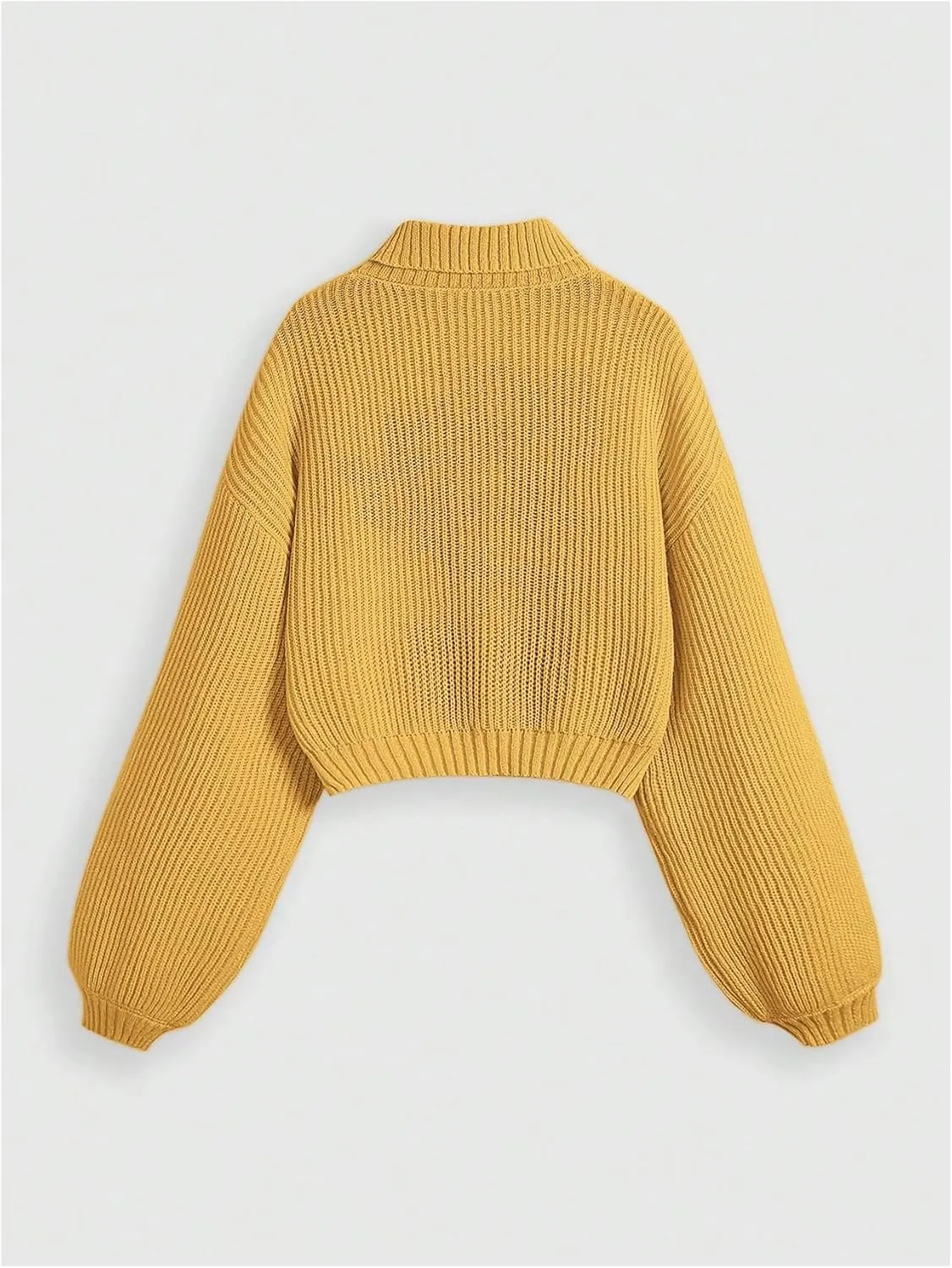 Women's Cherry Embroidered Turtleneck Sweaters Long Sleeve Knit Pullover Tops Knitwear