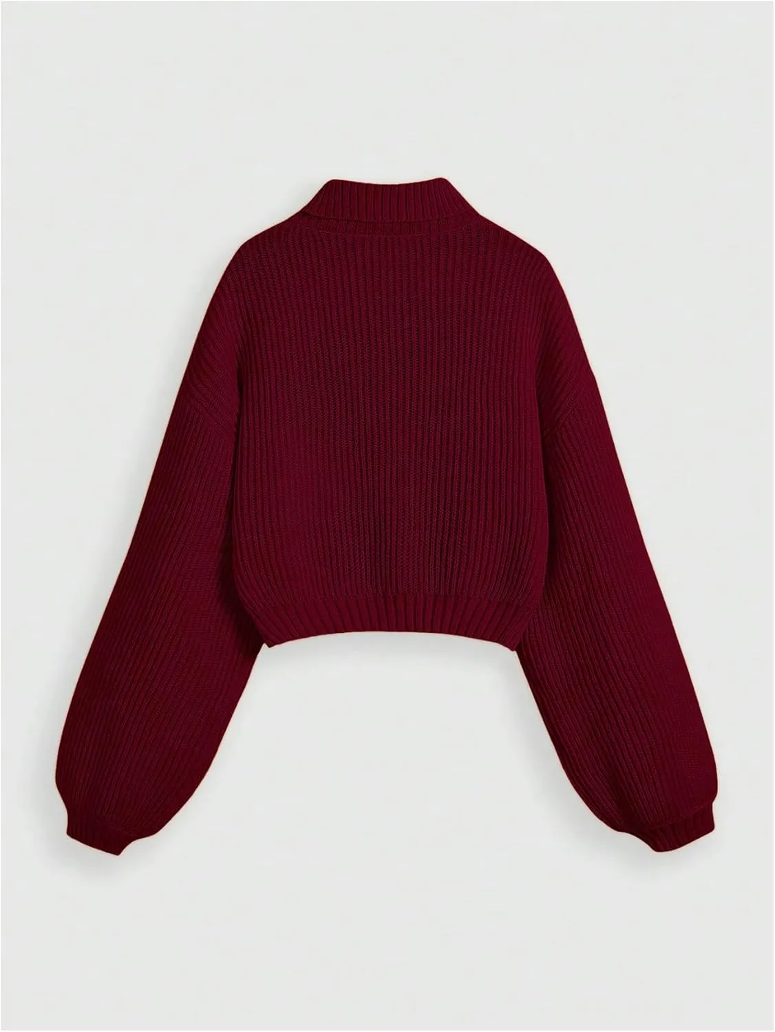 Women's Cherry Embroidered Turtleneck Sweaters Long Sleeve Knit Pullover Tops Knitwear