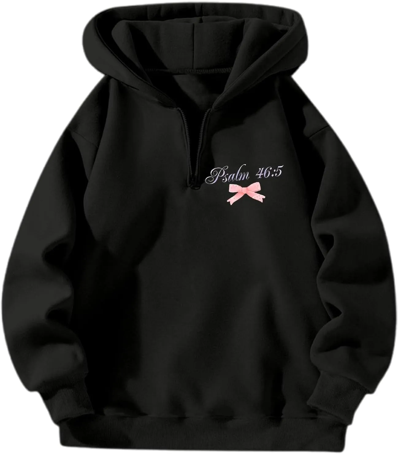 Womens Christian Drop Shoulder Zip Up Hoodie Long Sleeve Letter Print Hooded Sweatshirt for Daily Holiday Outdoor Wear