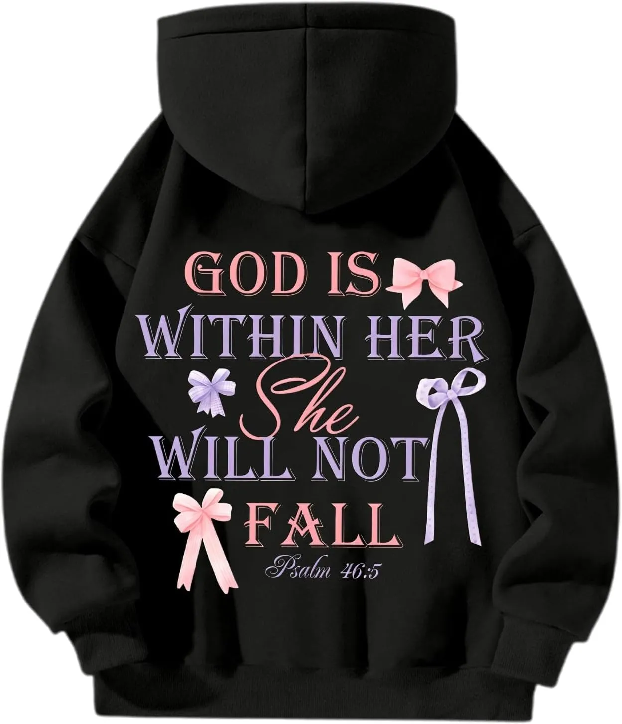 Womens Christian Drop Shoulder Zip Up Hoodie Long Sleeve Letter Print Hooded Sweatshirt for Daily Holiday Outdoor Wear