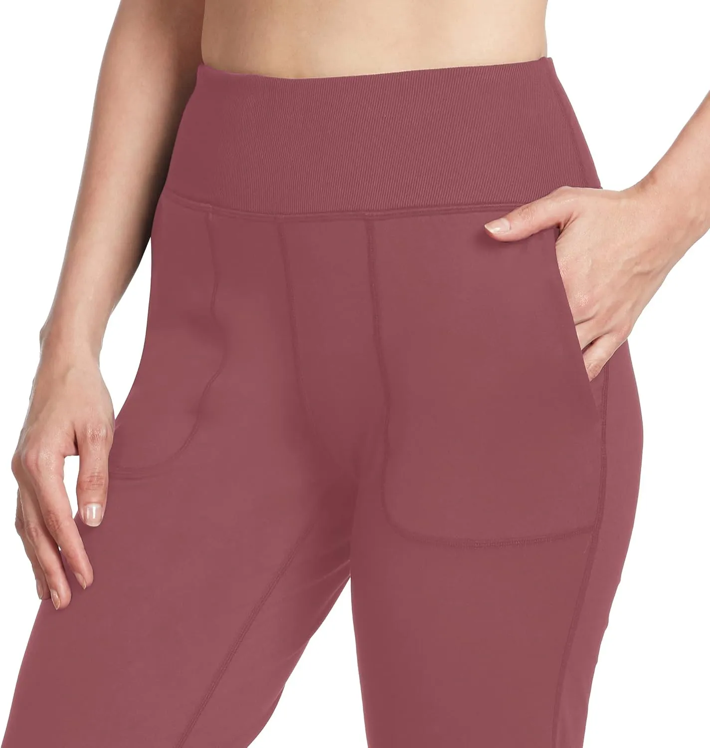 Womens High Rise Moisture Wicking Slim Cuffed Tummy Control Stretch Yoga Athletic High Waisted Jogger Pant